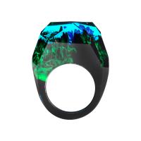 Anillo de dedo de resina, con sándalo negro, engomada de gota, Diferente diámetro interior para la elección & unisexo, más colores para la opción, 28mm, Vendido por UD