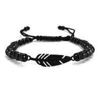 Partículas de acero Pulsera, Pluma, alta calidad plateado y nunca se descolora, para hombre, más colores para la opción, longitud:7.5 Inch, Vendido por UD