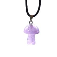 Gemstone Zinc Alloy Pendants, with Zinc Alloy, mushroom, silver color plated, DIY 