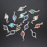 Gemstone Zinc Alloy Pendants, with Gemstone & Unisex & with rhinestone 