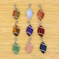 Gemstone Zinc Alloy Pendants, with Gemstone & Unisex 