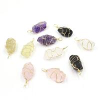 Gemstone Zinc Alloy Pendants, with Gemstone, irregular & Unisex 