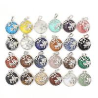 Gemstone Zinc Alloy Pendants, with Gemstone, fashion jewelry & Unisex 