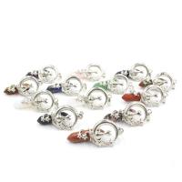 Gemstone Zinc Alloy Pendants, with Gemstone & Unisex 