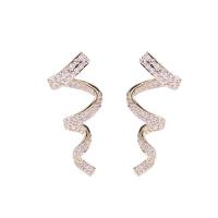 Cubic Zirconia Micro Pave Brass Earring, Helix, plated, fashion jewelry & micro pave cubic zirconia & for woman 