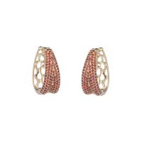 Cubic Zirconia Micro Pave Brass Earring, Teardrop, plated, fashion jewelry & micro pave cubic zirconia & for woman 