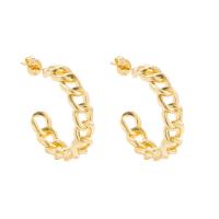 Brass Stud Earring, gold color plated & for woman, gold 