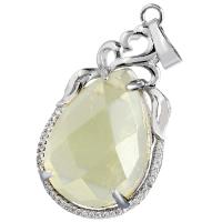 Gemstone Zinc Alloy Pendants, with Gemstone, fashion jewelry & Unisex 