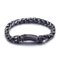 Titanium Steel Bracelet, Vacuum Ion Plating, for man, black, 8mm Approx 8.66 Inch 