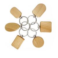 Wood Key Chain, with Zinc Alloy, Unisex 