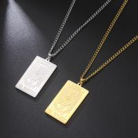 304 Stainless Steel Necklace, Rectangle, Vacuum Ion Plating, fashion jewelry & for man Approx 23.62 Inch 