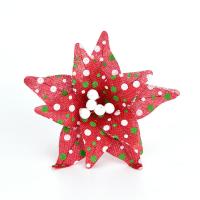 布 クリスマス人工花, 花形, プリント, DIY & クリスマスジュ エリー, レッド, 210mm, 売り手 パソコン