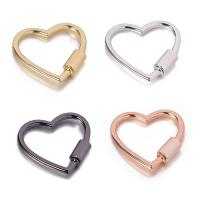 Zinc Alloy Screw Carabiner Lock Charms, Heart, plated, DIY 