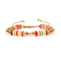 Polymer Clay Bracelets, with Brass, gold color plated & Adjustable & for woman 6mm Approx 17-22 cm 