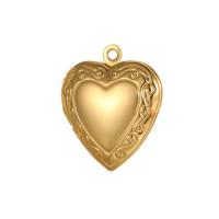 Pendentif médaillon en laiton, coeur, Plaqué d'or 14K, pour femme Vendu par PC