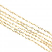 Brass Oval Chain, 14K gold plated, DIY 