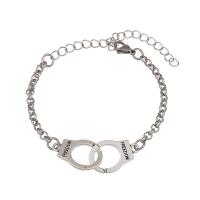 Edelstahl Charm Armband, 304 Edelstahl Kette, mit Zinklegierung, mit Verlängerungskettchen von 3.15inch, Handschelle, Modeschmuck & unisex & verschiedene Stile für Wahl, originale Farbe, Länge:ca. 5.9 ZollInch, verkauft von PC