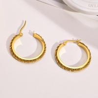 Stainless Steel Hoop Earring, 304 Stainless Steel, Vacuum Ion Plating, fashion jewelry & for woman, golden 