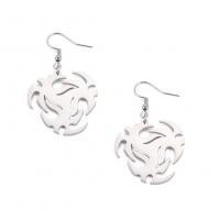 Boucles d'oreilles en acier titane, Placage ionique sous vide, pour femme & creux, couleur originale Vendu par paire