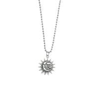 Zinc Alloy Necklace, Sun, antique silver color plated, Unisex & ball chain Approx 23.6 Inch 