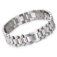 Titanium Steel Bracelet, Vacuum Ion Plating, for man 15mm Approx 8.66 Inch 