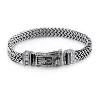 Titanium Steel Bracelet, polished & for man, original color, 8mm Approx 8.66 Inch 