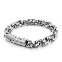 Titanium Steel Bracelet, Vacuum Ion Plating, for man 9mm Approx 8.07 Inch 