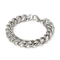 Titanium Steel Bracelet, Vacuum Ion Plating & for man Approx 8.26 Inch 