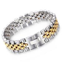 Titanium Steel Bracelet, Vacuum Ion Plating, for man 15mm Approx 8.07 Inch 