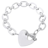 Edelstahl Charm Armband, 304 Edelstahl, Modeschmuck & unisex, originale Farbe, 24x32mm,20x8mm,10mm, Länge:ca. 8 ZollInch, verkauft von PC