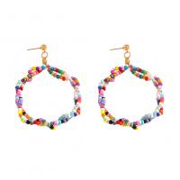 Glass Seed Beads Earring, Zinc Alloy, with Seedbead, fashion jewelry & for woman 