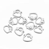 Stainless Steel Heart Pendants, 304 Stainless Steel, Vacuum Ion Plating, Unisex & hollow 