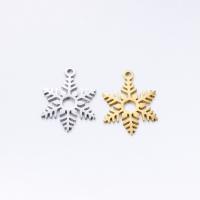 Stainless Steel Pendants, 304 Stainless Steel, Snowflake, Vacuum Ion Plating, DIY 