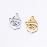 Stainless Steel Pendants, 304 Stainless Steel, Santa Claus, Vacuum Ion Plating, DIY 