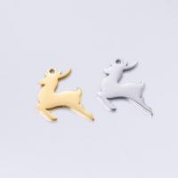 Stainless Steel Animal Pendants, 304 Stainless Steel, Deer, Vacuum Ion Plating, DIY 