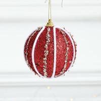 PE Schaumstoff Weihnachtsbaum-Dekoration, mit Pailletten, rund, Weihnachtsschmuck, keine, 80mm, verkauft von PC