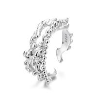 Plata de ley 925 Anillo de dedo Cuff, chapado en platina real, Ajustable & unisexo, color original, Vendido por UD