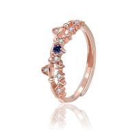 Befestigter Zirkonia Sterlingsilber Fingerring, 925er Sterling Silber, Rósegold-Farbe plattiert, Einstellbar & Micro pave Zirkonia & für Frau, Roségold, 20x20mm, verkauft von PC