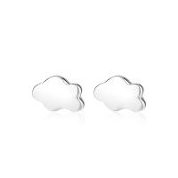 Sterling Silver Stud Earring, argent sterling 925, Nuage, Placage, pour femme, plus de couleurs à choisir Vendu par paire