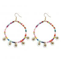 Glass Seed Beads Earring, Zinc Alloy, with Seedbead, gold color plated, fashion jewelry & for woman 