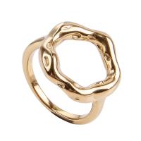 Titan Stahl Fingerring, Titanstahl, goldfarben plattiert, verschiedene Größen vorhanden & verschiedene Stile für Wahl & für Frau, goldfarben, 18mm, verkauft von PC