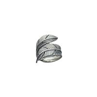 Plata de ley 925 Anillo de dedo Cuff, Pluma, pulido, Ajustable & unisexo, color original, 17.5mm, Vendido por UD