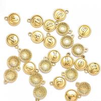 Zinc Alloy Jewelry Pendants, Alphabet Letter, antique gold color plated, mixed pattern & DIY 