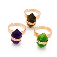 Anillo de dedo de latón de piedras preciosas, metal, Cónico, chapado en color dorado, Ajustable & Joyería & diferentes materiales para la opción, más colores para la opción, 20mm, Vendido por UD