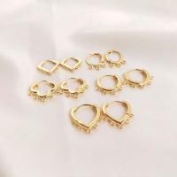 Brass Huggie Hoop Earring Finding, real gold plated, DIY golden 