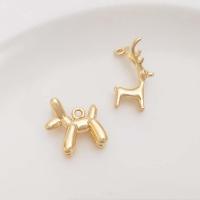 Animal Brass Pendants, real gold plated, DIY golden 