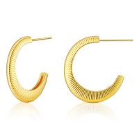 Brass Stud Earring, 18K gold plated, fashion jewelry & for woman, golden 