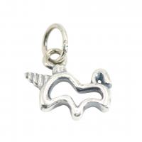 Pendentifs animaux en argent, Argent sterling 925, Licorne, Oindre, creux, couleur originale Vendu par PC