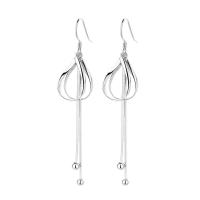 Boucle d'oreille goutte argent sterling, Argent sterling 925, Placage, bijoux de mode & pour femme, plus de couleurs à choisir, 65mm, Vendu par paire