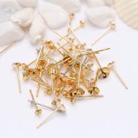 Brass Earring Post Component, 14K gold plated, DIY 